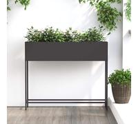 vidaXL Raised Garden Planter Black 100 x 26 x 82 cm Steel