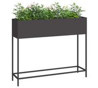 vidaXL Raised Garden Planter Black 100 x 26 x 82 cm Steel, Garden and Terrace, Durable Elevated Planter, Outdoor Plant Stand, Gardening Essentials, Urban Aesthetics for Green Spaces