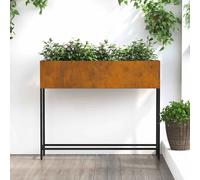 vidaXL Raised Garden Planter Rusty 100 x 26 x 82 cm Weathering Steel