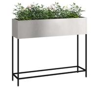 vidaXL Raised Garden Planter Silver 100 x 26 x 82 cm Stainless steel, Garden and Terrace, Rectangular, Contemporary, Durable Planter, Modern Floral Display Holder, Outdoor Gardening Pot