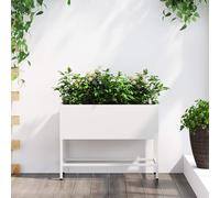 vidaXL Raised Garden Planter White 60 x 26 x 45 cm Steel