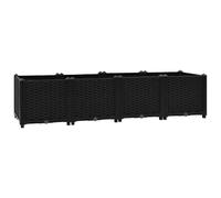 vidaXL Raised Planter Bed - Large Outdoor Polypropylene Garden Bed for Growing Plants, Flowers, and Herbs - Durable and Sturdy - Black.