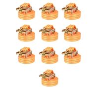 vidaXL Ratchet Tie Down Straps 10 pcs 1 Tonnes 6mx38mm Orange