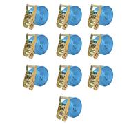 vidaXL Ratchet Tie Down Straps 10 pcs 2 Tonnes 6mx38mm Blue