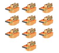 vidaXL Ratchet Tie Down Straps 10 pcs 2 Tonnes 8mx50mm Orange