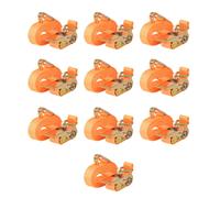 vidaXL Ratchet Tie Down Straps 10pcs 0.4 Tonnes 6mx25mm Orange