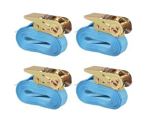 vidaXL Ratchet Tie Down Straps 4 pcs 0.8 Tonnes 6mx25mm Blue