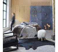 Berkfield Real Cow Hide Rug Black 150X170 Cm