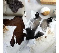 vidaXL Real Cow Hide Rug Black and White 150x170cm Area Real Cowhide Carpet