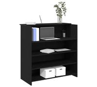 vidaXL Reception Desk Black Oak 100x50x103.5 cm Engineered Wood