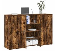 vidaXL Reception Desk Smoked Oak 155x50x103.5 cm Engineered Wood