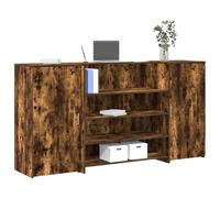 vidaXL Reception Desk Smoked Oak 200x50x103.5 cm Engineered Wood