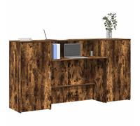vidaXL Reception Desk Smoked Oak 200x50x103.5 cm Engineered Wood