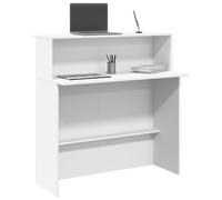 vidaXL Reception Desk White 100x50x103.5 cm Engineered Wood