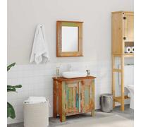 Vidaxl Reclaimed Solid Wood Bathroom Vanity Cabinet Set With Mirror Bathroom Cabinets