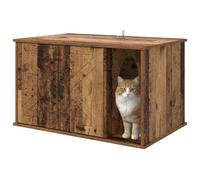 vidaXL Reclaimed Wood Cat House, 85 x 55 x 50 cm, Wood Material, Living Room, Rectangular Cat House, Stylish Wood Protection House, Cosy Retreat for Cats