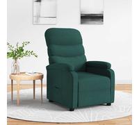 vidaXL Recliner Chair Dark Green Fabric