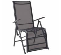 vidaXL Reclining Deck Chair Textilene Black 58.5x69x110 cm Outdoor Sunlounger vi