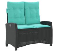 Reclining Garden Bench with Cushions Outdoor Bench Seat Poly Rattan vidaXL