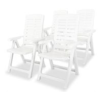 Reclining Garden Chairs 4 pcs Plastic White