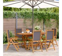 Reclining Garden Chairs Outdoor Chairs Armchair Fabric & Solid Wood vidaXL