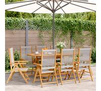 vidaXL Reclining Garden Chairs 8 pcs Grey Solid Wood Acacia