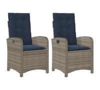 vidaXL Reclining Garden Chairs with Cushions 2 pcs, Outdoor Chairs for Patio, Su
