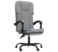 vidaXL Reclining Office Chair Adjustable Swivel Upholstered Ergonomic Rolling Co