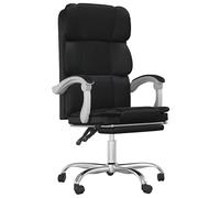 vidaXL Reclining Office Chair Adjustable Swivel Upholstered Ergonomic Rolling Co