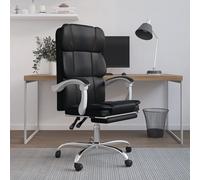 vidaXL Reclining Office Chair Black Faux Leather
