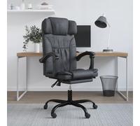 vidaXL Reclining Office Chair Black Faux Leather