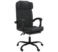 vidaXL Reclining Office Chair Black Faux Leather Computer Desk Chair Armchair