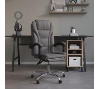 vidaXL Reclining Office Chair Grey Faux Leather