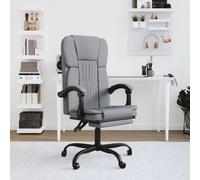 vidaXL Reclining Office Chair Light Grey Fabric