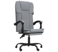 vidaXL Reclining Office Chair Light Grey Fabric Computer Desk Chair Armchair