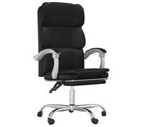 vidaXL Reclining Office Chair Task Desk Chair Armchair Black Faux Leather