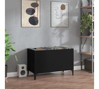 vidaXL Record Cabinet Black 74.5x38x48 cm Engineered Wood