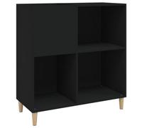 vidaXL Record Cabinet Black 84.5x38x89 cm Engineered Wood