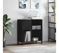 vidaXL Record Cabinet, LP Cabinet, Black Wood Material, 84.5 x 38 x 89 cm, Living Room