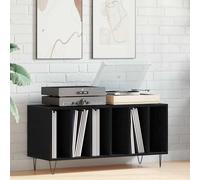 vidaXL Record Cabinet Black Oak 100 x 38 x 48 cm Engineered Wood