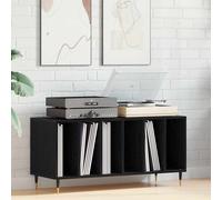 VidaXL Record Cabinet Black Oak 100 X 38 X 48 Cm Engineered Wood