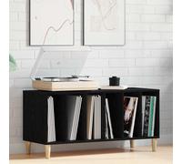 VidaXL Record Cabinet Black Oak 100 X 38 X 48 Cm Engineered Wood