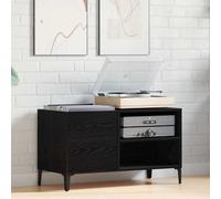 vidaXL Record Cabinet Black Oak 84.5 x 38 x 48 cm Engineered Wood