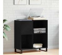 VidaXL Record Cabinet Black Oak 84.5 X 38 X 89 Cm Engineered Wood