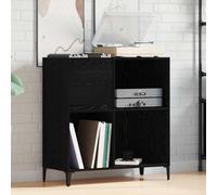 vidaXL Record Cabinet Black Oak 84.5 x 38 x 89 cm Engineered Wood