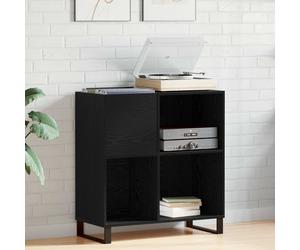 VidaXL Record Cabinet Black Oak 84.5 X 38 X 89 Cm Engineered Wood