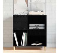 vidaXL Record Cabinet Black Oak 84.5x38x89 cm Engineered Wood