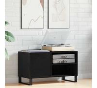 VidaXL Record Cabinet Black Oak 85 X 38 X 48 Cm Engineered Wood