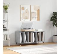 vidaXL Engineered Wood Record Cabinet - Concrete Grey Vinyl Record Storage with Iron Feet, Spacious Interior