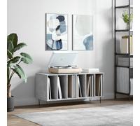 vidaXL Record Cabinet Concrete Grey LP Storage, Engineered Wood & Iron, Industrial for Living Room